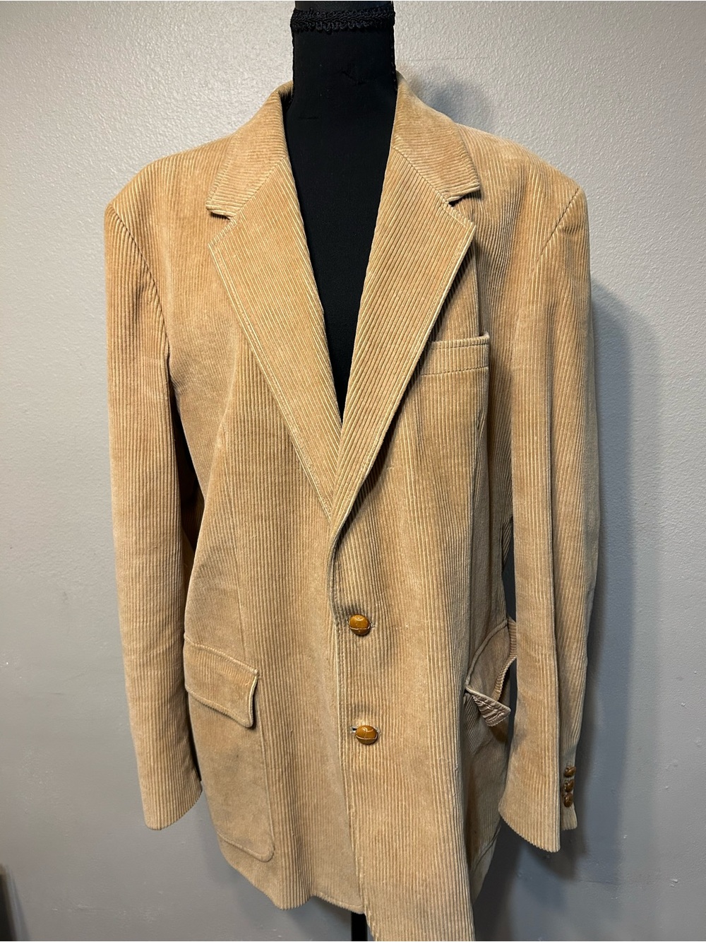 Vintage Ashford & Rhodes Tan Corduroy Blazer Elbow Patch Men’s L